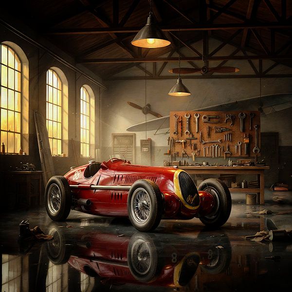 L'élégance intemporelle de l'Alfa Romeo 8C en atelier par Jan Keteleer