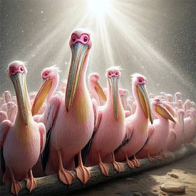 Lichtmoment der Pelikane von Eric Nagel