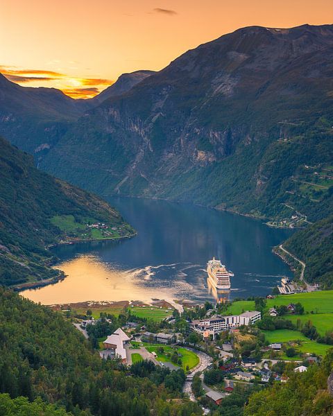 Cruise ship Aida Sol in the Geirangerfjord, Norway by Henk Meijer Photography