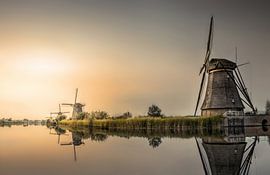 Zonsondergang molens Kinderdijk