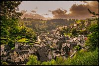 Monschau lightly steaming in the sun after a thunderstorm