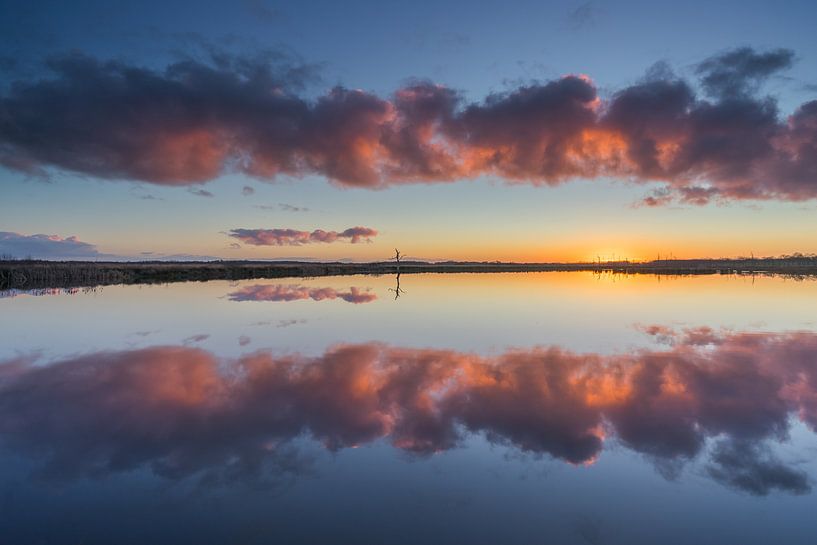 Sonnenuntergang im Naturschutzgebiet Fochteloërveen von Annie Jakobs