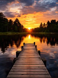 Natursee im Sonnenuntergang V1