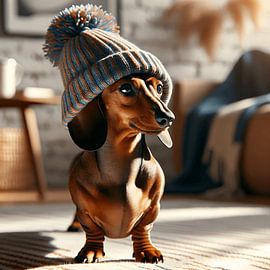 Trendsetter dachshund with beanie by Patrick Wittling