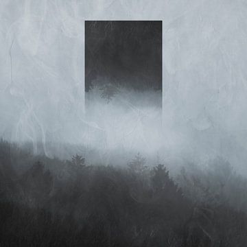 Geometrische Spiegelung - Nebelwald am Morgen von Dirk Wüstenhagen