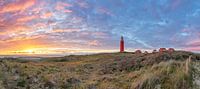 Texel Leuchtturm bei Sonnenuntergang.