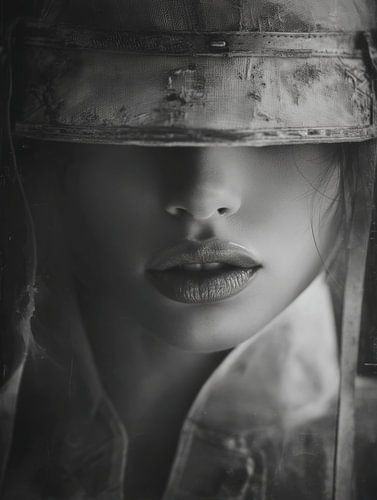 Retro portret in zwart-wit