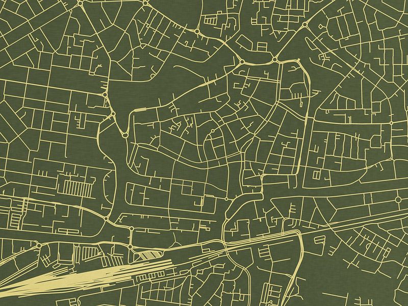 Karte von Leeuwarden Centrum in Grünes Gold von De Kaartenwinkel
