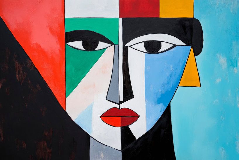 Face in colours - Modern portrait by Poster Art Shop