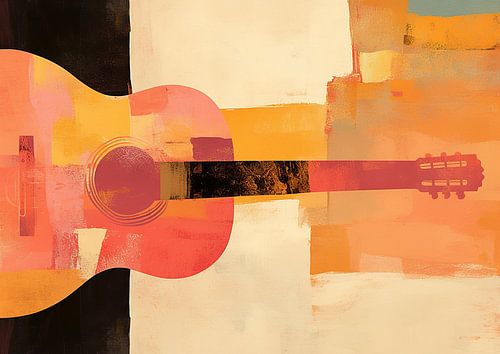 Abstrakte Malerei mit Gitarre