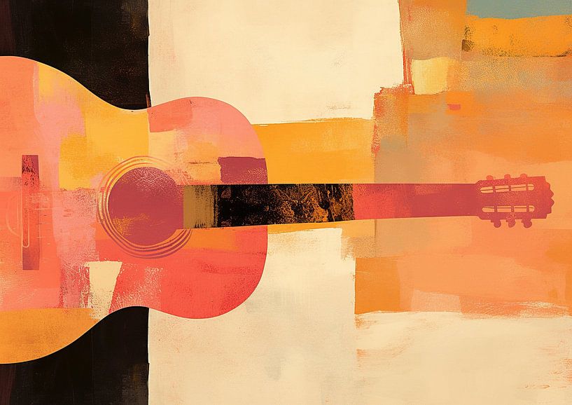 Abstrakte Malerei mit Gitarre von ARTEO Gemälde