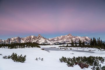 Winter Landscape in the Mountains just after Sunset by Coen Weesjes