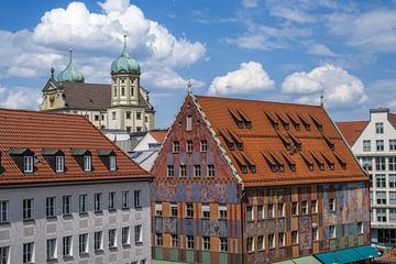 Uitzicht over de historische oude stad Augsburg van ManfredFotos