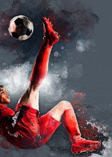 Voetbal speler sport aquarel #football