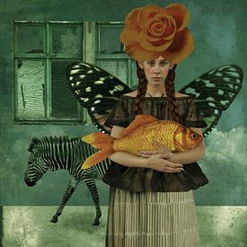 Vintage Beauty with Zebra by Yvonne Zeldenthuis