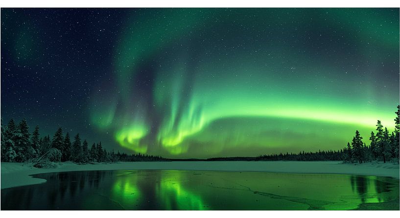 Aurora Borealis Reflection - Majestic Northern Lights wall mural by ButterflyPix