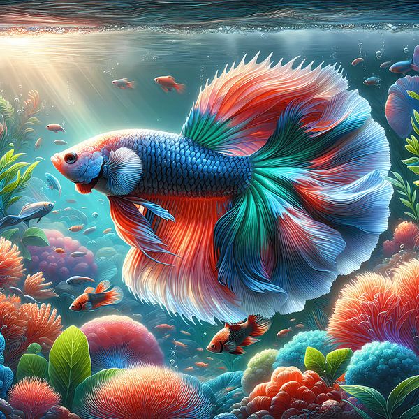 Betta gracieux dans un monde sous-marin serein par RavenC Store