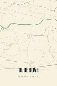 Vintage landkaart van Oldehove (Groningen) van Rezona