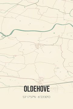Vintage landkaart van Oldehove (Groningen) van MijnStadsPoster