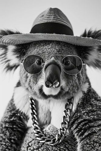 Koala stylé avec lunettes de soleil et veste