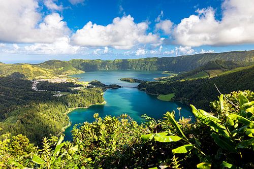 Uitzicht over de Sete Cidades Caldera op de Azoren