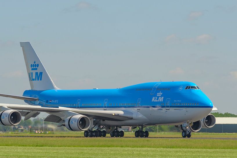 KLM Boeing 747 vliegtuig landt op Schiphol van Sjoerd van der Wal Fotografie