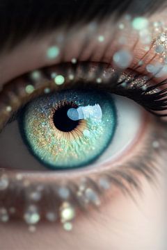 Turquoise Sparkle Eye by Treechild