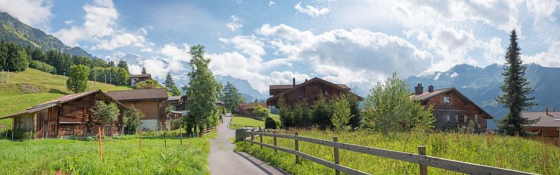walkway through idyllic village Wengen, Bernese Oberland by SusaZoom