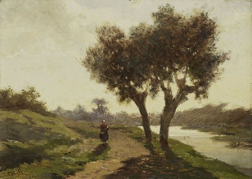Landschap met twee bomen, Paul Joseph Constantin Gabriël