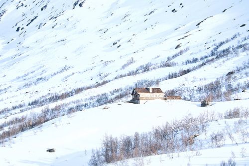Noors hooggebergte, besneeuwde bergen en landschap