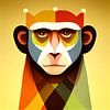 Singe roi - portrait abstrait d'un animal sur Vlindertuin-Art