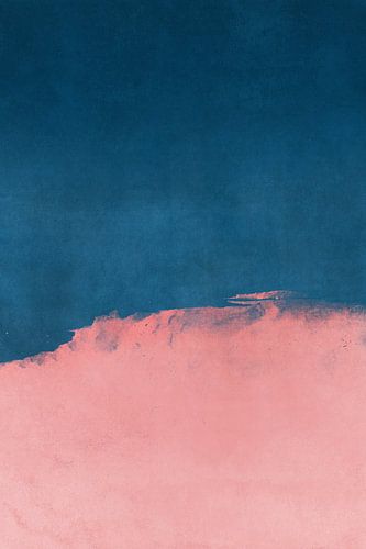 Paysage minimal rose et bleu marine 01