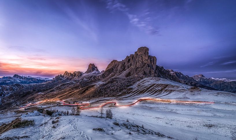 Passo Giau na zonsondergang van Mario Calma