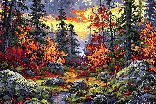 Avondschemering in het bos - Van Gogh