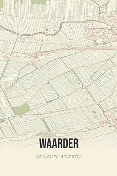 Vintage landkaart van Waarder (Zuid-Holland) van Rezona