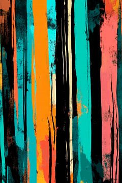 Colourful stripe structure - Abstract by Poster Art Shop