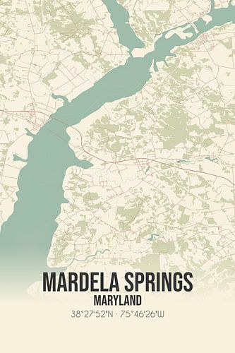 Alte Karte von Mardela Springs (Maryland), USA.