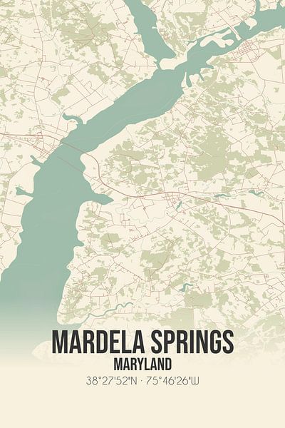 Vintage map of Mardela Springs (Maryland), USA. by Prints of Place