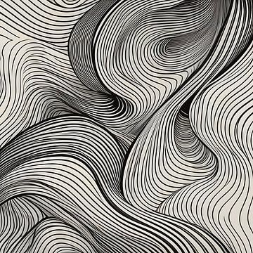 Mouvement abstrait de vagues, tourbillons et lignes ondulées 7 sur The Art Kroep