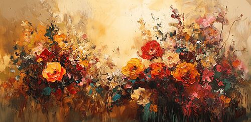 Symfonie van kleuren: abstracte bloemenpracht van Artsy