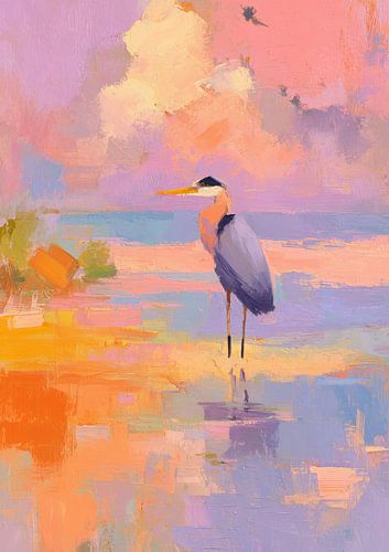 Heron in the soft morning light