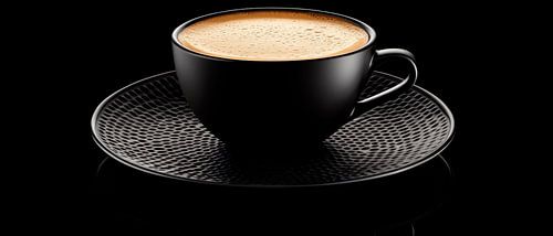 Zwarte mok met koffie - Minimalistisch