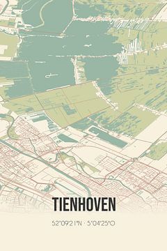 Vintage map of Tienhoven (Utrecht) by Rezona
