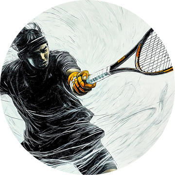 Dynamische tennisser met een krachtige forehand