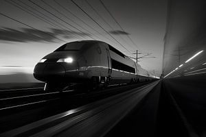 Ein TGV im Hochgeschwindigkeitsmodus