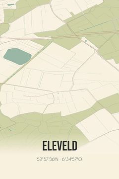 Vintage landkaart van Eleveld (Drenthe) van Rezona