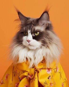 Coole Katze, schöne und lustige Maine Coon Katze von Studio Allee