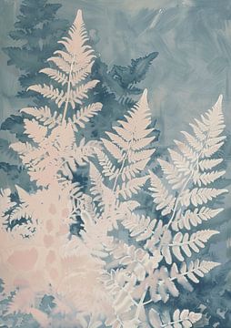 Garten mit weißem Farn