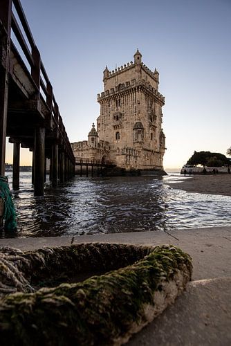De Torre de Belem, een bezienswaardigheid van Lissabon, Portugal