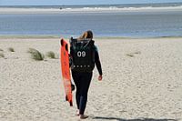Kitesurfer on his way to the sea